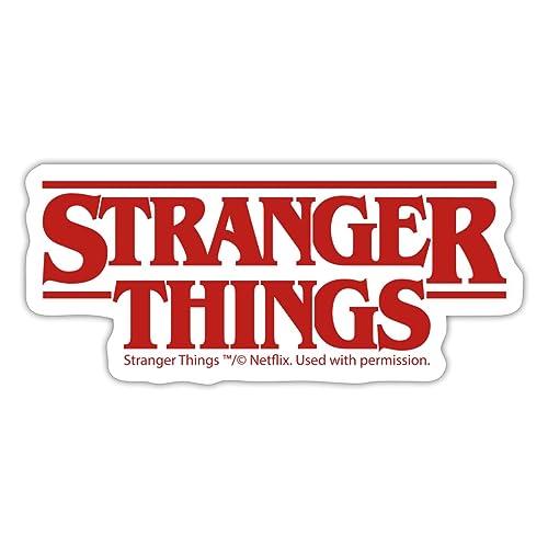 Spreadshirt Stranger Things Rotes Logo Classic Sticker, 10 x 10 cm, Mattweiß von Spreadshirt