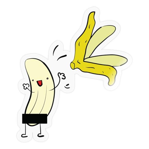 Spreadshirt Striptease Banane Zensurbalken Lustig Sticker, 10 x 10 cm, Transparent glänzend von Spreadshirt