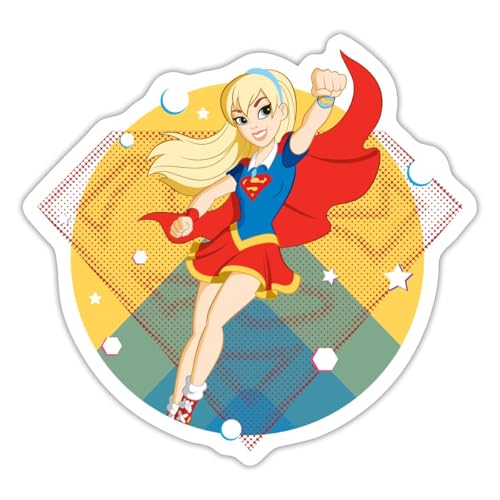 Spreadshirt Super Hero Girls Supergirl Sticker, max. 10 x 10 cm, 10 x 10 cm, Mattweiß von Spreadshirt