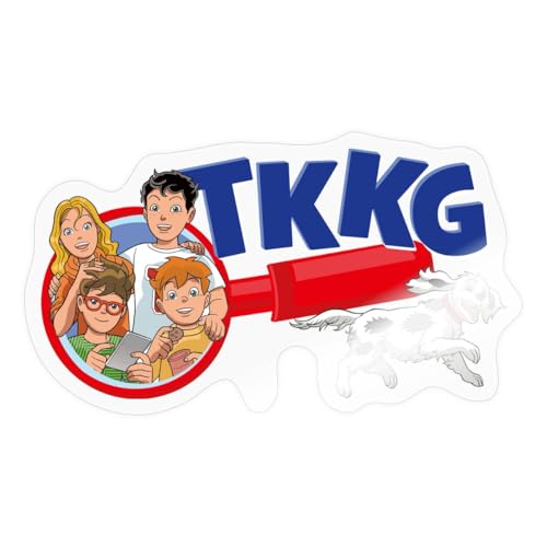 Spreadshirt TKKG Junior Logo Die Bande Mit Oskar Und Lupe Sticker, max. 10 x 10 cm, 10 x 10 cm, Transparent glänzend Spreadshirt TKKG Junior Logo Die Bande Mit Oskar Und Lupe Sticker, max. 10 x 10 cm, 10 x 10 cm, Transparent glänzend von Spreadshirt