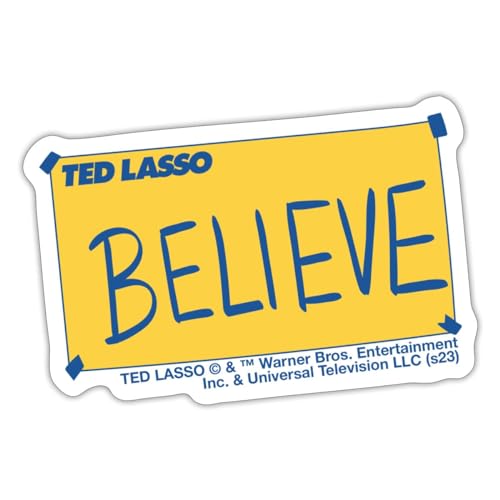 Spreadshirt Ted Lasso Believe Schild Sticker, 10 x 10 cm, Mattweiß von Spreadshirt