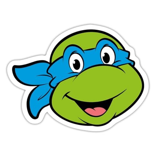 Spreadshirt Teenage Mutant Ninja Turtles Leonardo Kostüm Sticker, max. 10 x 10 cm, 10 x 10 cm, Mattweiß von Spreadshirt