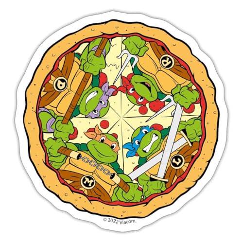 Spreadshirt Teenage Mutant Ninja Turtles Pizza Sticker, max. 10x10 cm, 10 x 10 cm, Mattweiß Spreadshirt Teenage Mutant Ninja Turtles Pizza Sticker, max. 10x10 cm, 10 x 10 cm, Mattweiß von Spreadshirt