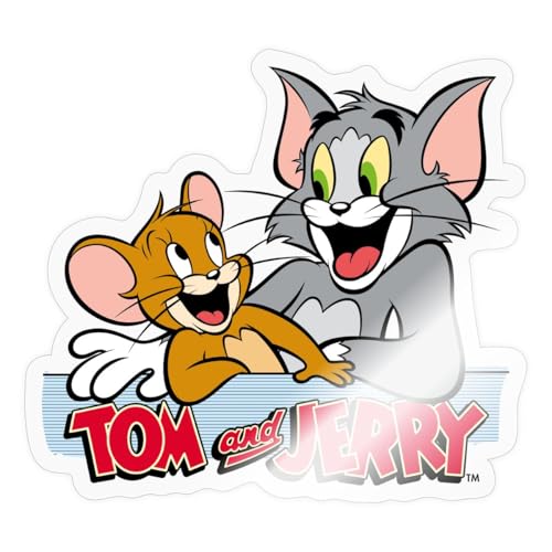 Spreadshirt Tom Und Jerry Fröhliche Freunde Sticker, max. 10 x 10 cm, 10 x 10 cm, Transparent glänzend von Spreadshirt