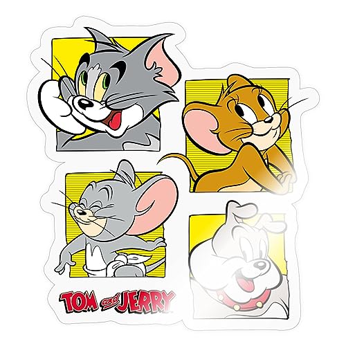 Spreadshirt Tom Und Jerry Vier Freunde Sticker, One Size, Transparent glänzend von Spreadshirt