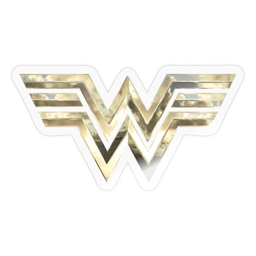 Spreadshirt Wonder Woman 1984 Logo Classic Gold Sticker, max. 10 x 10 cm, 10 x 10 cm, Transparent glänzend von Spreadshirt