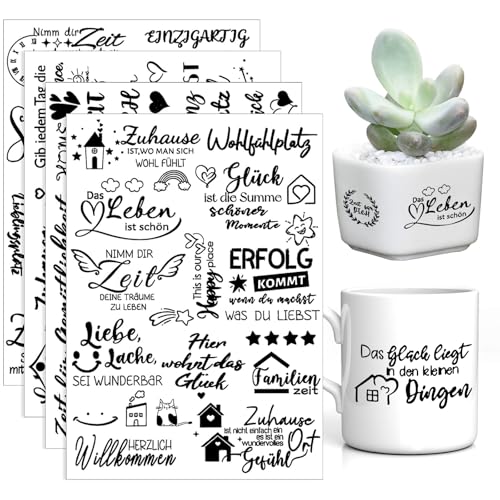 Sprießen 4 Stück Rub On Sticker, 14.8x10.5cm, Diy Home Aufkleber, Großformat Transfers, Rub On Sticker Aufkleber Sprüche, Kerzenaufkleber, Rub-On Sticker, Für Möbel, Kerzen, Keramik, Glas, Holz Sprießen 4 Stück Rub On Sticker, 14.8x10.5cm, Diy Home Aufkleber, Großformat Transfers, Rub On Sticker Aufkleber Sprüche, Kerzenaufkleber, Rub-On Sticker, Für Möbel, Kerzen, Keramik, Glas, Holz von Sprießen