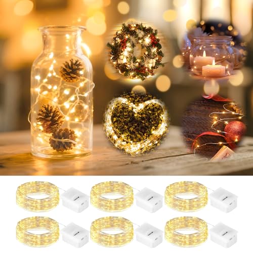 Sprifityy 18 Stück LED Lichterkette Batterie Klein, 2M 20LED 3 Modi Lichterketten Innen Mini, Kupferdraht Flexibel DIY Batteriebetrieb, für Party, Hochzeit, Weihnachten, Zimmer, Beleuchtungsdekoration Sprifityy 18 Stück LED Lichterkette Batterie Klein, 2M 20LED 3 Modi Lichterketten Innen Mini, Kupferdraht Flexibel DIY Batteriebetrieb, für Party, Hochzeit, Weihnachten, Zimmer, Beleuchtungsdekoration von Sprifityy