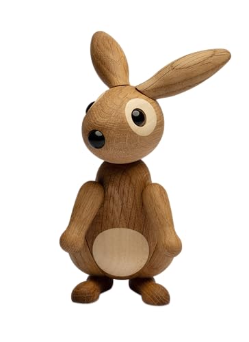Spring Copenhagen Bonnie - Niedlicher Holz-Hase | Holzfigur | 6 x 10 x 13 cm | Heimdekoration | Wohnzimmer | Holz (FSC-Eiche & -Ahorn) | Holzfigurinen Kollektion | Design von Chresten Sommer von Spring Copenhagen