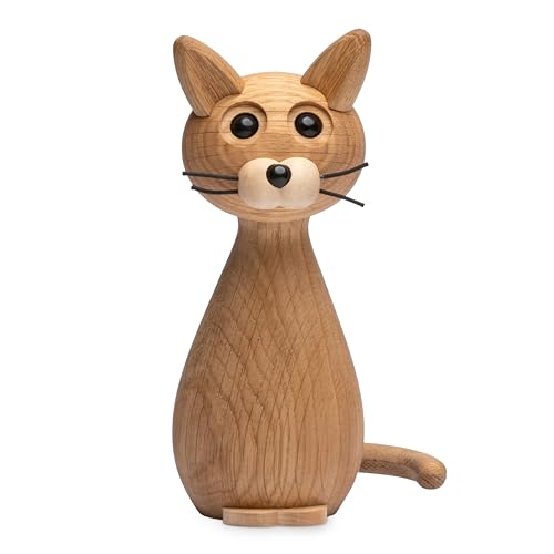 Spring Copenhagen Einzigartiges Holzspielzeug Katze Brave | Wissbegierig, Furchtlos, Fensterbank Dekoration von Spring Copenhagen