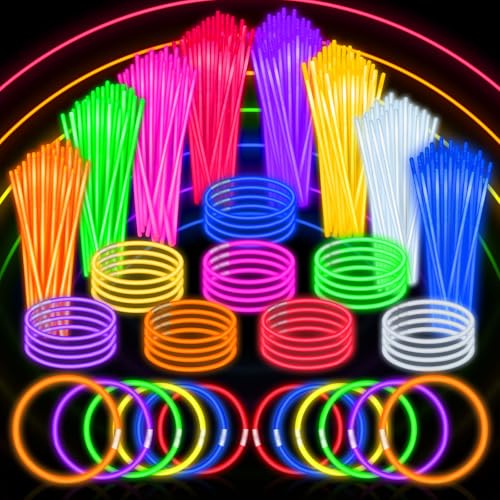 SpringFlower 200 Stück ultrahelle Leuchtstäbe, Leuchtstäbe, Armbänder für Kinder-Partygeschenke, leuchtet im Dunkeln, Partyzubehör, leuchtende Dekorationen, Neon-Partygeschenke, leuchtende Party SpringFlower 200 Stück ultrahelle Leuchtstäbe, Leuchtstäbe, Armbänder für Kinder-Partygeschenke, leuchtet im Dunkeln, Partyzubehör, leuchtende Dekorationen, Neon-Partygeschenke, leuchtende Party von SpringFlower