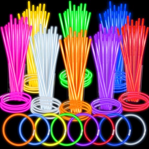 SpringFlower 300 Stück Leuchtstäbe, Partyzubehör, Leuchtstäbe für Kinder-Partygeschenke, leuchtet im Dunkeln, Partyzubehör, leuchtende Party-Dekorationen, Hochzeit, Geburtstag, Halloween, 8 Farben SpringFlower 300 Stück Leuchtstäbe, Partyzubehör, Leuchtstäbe für Kinder-Partygeschenke, leuchtet im Dunkeln, Partyzubehör, leuchtende Party-Dekorationen, Hochzeit, Geburtstag, Halloween, 8 Farben von SpringFlower