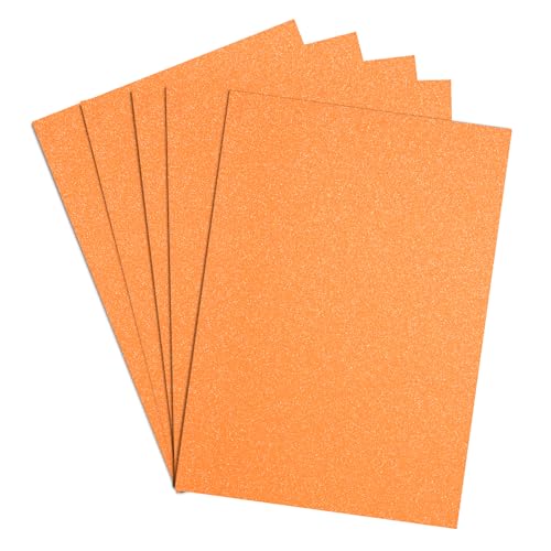 Springboard 10953 Glitzerkarton, A4, Packung mit 5 Bögen, fluoreszierendes Orange von Springboard