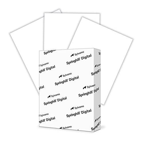 Springhill Weißes Kartonpapier, 21,6 x 27,9 cm, 30,4 kg Pergamentborsten, 147 g/m², hochwertiger leichter Karton, Pergamentdruckerpapier mit strukturierter Oberfläche, 250 Blatt (1 Ries) von Springhill