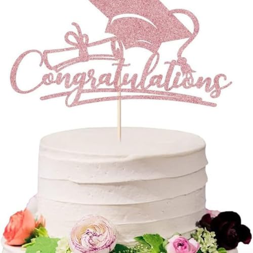 Kuchendekoration 2025 für Abschlussfeier, für Themenfeiern (Roségold) von Springwillfly