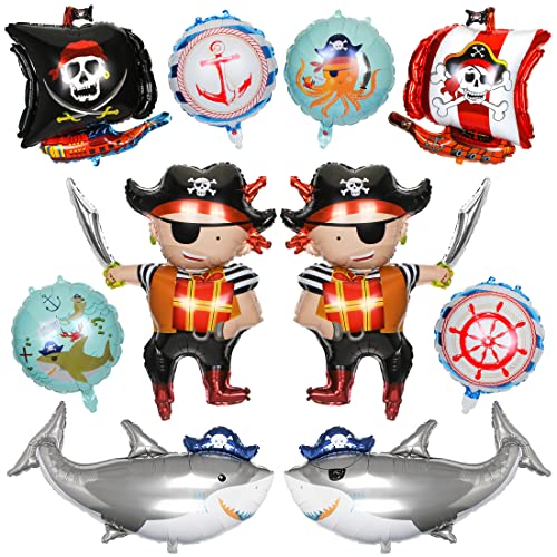 10 Stück Piratenschiff Ballon, XXL Haifisch Helium Ballon, Kinder Piraten Folienballon, Ozean Tiere Hai Helium Luftballons, Skelett Muster Party Dekoration Ballon für Boys Girls Geburtstag Halloween 10 Stück Piratenschiff Ballon, XXL Haifisch Helium Ballon, Kinder Piraten Folienballon, Ozean Tiere Hai Helium Luftballons, Skelett Muster Party Dekoration Ballon für Boys Girls Geburtstag Halloween von Sprinlot