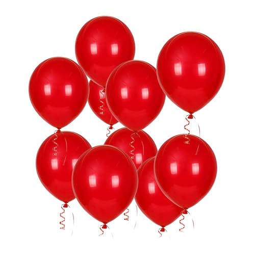 100 Stück Rote Luftballons, 12 Zoll Rot Latex Ballons, Rot Helium Balloons Rote Partyballon für Hochzeit Bride Valentinstag Verlobung Geburtstag Taufe JGA Party Deko Rot von Sprinlot