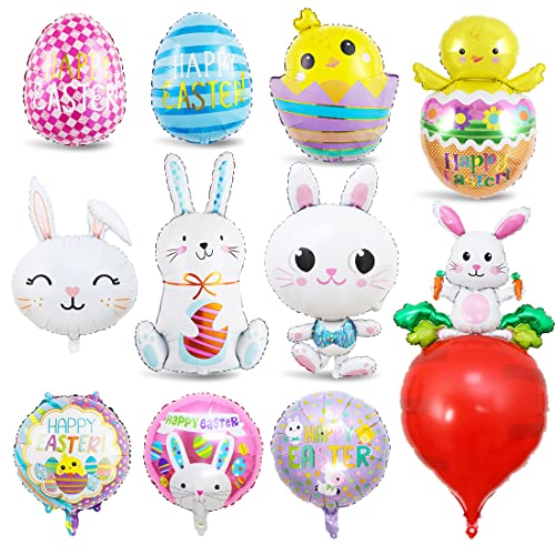 11 Stück Folienballon Osterhase, Giant Hase Karotte Ei Küken Luftballon, Oster Tiere Riesenballon, XXL Helium Ballons Tiere, Kaninchen Ballon für Ostern Kinder Geburtstag Party Deko 11 Stück Folienballon Osterhase, Giant Hase Karotte Ei Küken Luftballon, Oster Tiere Riesenballon, XXL Helium Ballons Tiere, Kaninchen Ballon für Ostern Kinder Geburtstag Party Deko von Sprinlot