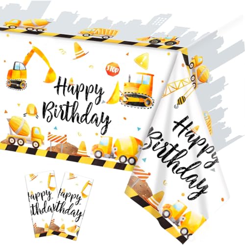 2 Stück Bagger Tischdecke Kindergeburtstag, Geburtstag Deko, Wasserdicht Plastik Tischdecke Baustelle, Baustellen Fahrzeuge Dekorationen, für Geburtstag Party 2 Jahre 3 Jahre, Picknick, 137 x 274cm 2 Stück Bagger Tischdecke Kindergeburtstag, Geburtstag Deko, Wasserdicht Plastik Tischdecke Baustelle, Baustellen Fahrzeuge Dekorationen, für Geburtstag Party 2 Jahre 3 Jahre, Picknick, 137 x 274cm von Sprinlot