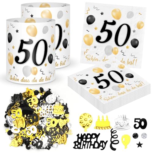 20 Stück Servietten 50. geburtstag+ 12 Stück Windlicht Tischdeko 50 Geburtstag + 500 Stück Konfetti 50 Geburtstag Deko Schwarze Gold, Deko 50. Geburtstag, Tisch Deko 50 Jahre Geburtstag Jubiläum 20 Stück Servietten 50. geburtstag+ 12 Stück Windlicht Tischdeko 50 Geburtstag + 500 Stück Konfetti 50 Geburtstag Deko Schwarze Gold, Deko 50. Geburtstag, Tisch Deko 50 Jahre Geburtstag Jubiläum von Sprinlot