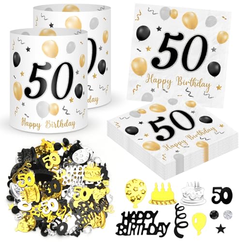 20 Stück Servietten 50. geburtstag+ 12 Stück Windlicht Tischdeko 50 Geburtstag + 500 Stück Konfetti 50 Geburtstag Deko Schwarze Gold, Deko 50. Geburtstag, Tisch Deko 50 Jahre Happy Birthday Jubiläum 20 Stück Servietten 50. geburtstag+ 12 Stück Windlicht Tischdeko 50 Geburtstag + 500 Stück Konfetti 50 Geburtstag Deko Schwarze Gold, Deko 50. Geburtstag, Tisch Deko 50 Jahre Happy Birthday Jubiläum von Sprinlot