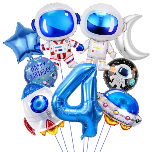 Weltraum Geburtstag Deko 4 Jahre, Rakete Astronauten Folienballon, Geburtstagsdeko 4. Junge, Runde Astronaut Helium Ballon, Raumschiff Luftballons für Jungen Kinder Geburtstag Universum Motto Party Weltraum Geburtstag Deko 4 Jahre, Rakete Astronauten Folienballon, Geburtstagsdeko 4. Junge, Runde Astronaut Helium Ballon, Raumschiff Luftballons für Jungen Kinder Geburtstag Universum Motto Party von Sprinlot