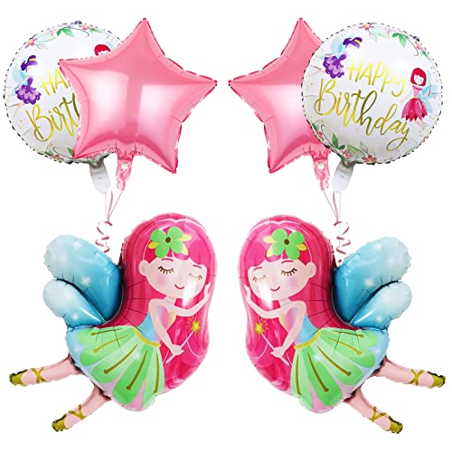 6 Stück Fee Folienballon, Zauber Fee Themenballon, XXL süße Flügelfee Helium Ballon, Kinder Happy Birthday Fee Ballon, Luftballons für Mädchen Geburtstag Baby Shower Jubiläum Motto Party Dekoration 6 Stück Fee Folienballon, Zauber Fee Themenballon, XXL süße Flügelfee Helium Ballon, Kinder Happy Birthday Fee Ballon, Luftballons für Mädchen Geburtstag Baby Shower Jubiläum Motto Party Dekoration von Sprinlot