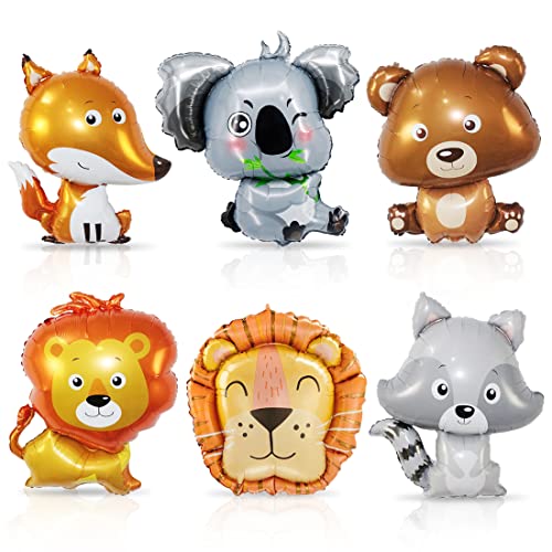 6 Stück Folienballon Waldtiere, Koala Braunbär Fuchs Löwe Waschbär Luftballon, Giant Tierkopf Riesenballon, XXL Helium Ballons Tiere, Waldtiere Ballon für Kinder Geburtstag Party Deko 6 Stück Folienballon Waldtiere, Koala Braunbär Fuchs Löwe Waschbär Luftballon, Giant Tierkopf Riesenballon, XXL Helium Ballons Tiere, Waldtiere Ballon für Kinder Geburtstag Party Deko von Sprinlot
