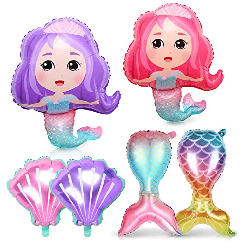 6 Stück Meerjungfrau Schwanz Luftballons, XXL Mermaid Heliumballon, Mermaid Aluminium Folie Ballon, Meerjungfrau Riesenballon Muscheln Folienballon für Kinder Geburtstagsfeier Party Hochzeit Festival 6 Stück Meerjungfrau Schwanz Luftballons, XXL Mermaid Heliumballon, Mermaid Aluminium Folie Ballon, Meerjungfrau Riesenballon Muscheln Folienballon für Kinder Geburtstagsfeier Party Hochzeit Festival von Sprinlot
