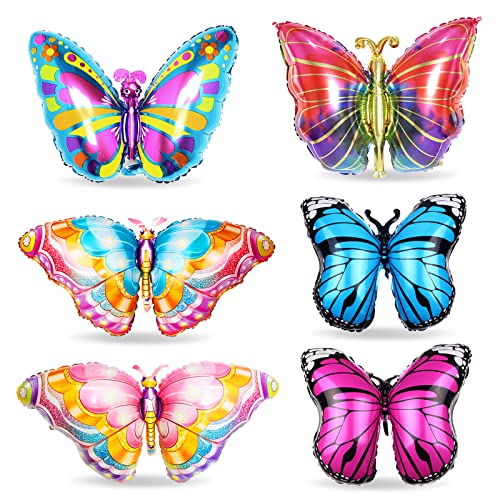 6 Stücke Schmetterlings Folienballon, Schmetterling Mylar Luftballon, Bunte Schmetterling Aluminiumfolie Ballons, Helium ballon für Schmetterling Themen Party Hochzeit Geburtstag 6 Stücke Schmetterlings Folienballon, Schmetterling Mylar Luftballon, Bunte Schmetterling Aluminiumfolie Ballons, Helium ballon für Schmetterling Themen Party Hochzeit Geburtstag von Sprinlot