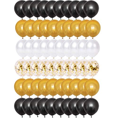 60 Stück Luftballons Schwarz Gold Weiß Ballons, Konfetti Luftballons, Latex Helium Luftballons für Junggesellinnenabschied Hochzeit Birthday Graduierung Party Dekoration 60 Stück Luftballons Schwarz Gold Weiß Ballons, Konfetti Luftballons, Latex Helium Luftballons für Junggesellinnenabschied Hochzeit Birthday Graduierung Party Dekoration von Sprinlot