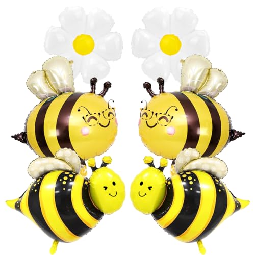 6 Stück Biene Folienballon, Biene Themenballon, XXL süße Gänseblümchen Helium Ballon, Kinder Happy Birthday Ballon, Luftballons für Kinder Mädchen Geburtstag Baby Shower Hochzeit Jubiläum Motto Party 6 Stück Biene Folienballon, Biene Themenballon, XXL süße Gänseblümchen Helium Ballon, Kinder Happy Birthday Ballon, Luftballons für Kinder Mädchen Geburtstag Baby Shower Hochzeit Jubiläum Motto Party von Sprinlot