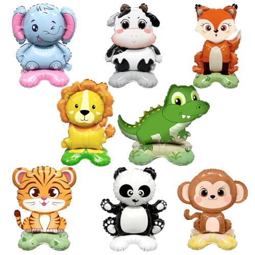 8 Stück Folienballon Tier mit Sockel, XXL Waldtiere Luftballon, Groß Panda Löwe Riesenballon, Gigante Tiere Helium Ballons, krokodil Affe Ballon für Kinder Geburtstag Hochzeit Party Zoo Deko 8 Stück Folienballon Tier mit Sockel, XXL Waldtiere Luftballon, Groß Panda Löwe Riesenballon, Gigante Tiere Helium Ballons, krokodil Affe Ballon für Kinder Geburtstag Hochzeit Party Zoo Deko von Sprinlot