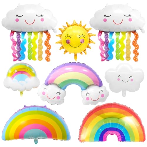 8 Stücke Wolkenförmige Folienballon, XXL Regenbogen Ballon, Aluminium Folie sonne ballon, Lächelnde Quasten Luftballons, Wolke Riesenballon zum Geburtstag Baby Shower Jubiläum Party Deko 8 Stücke Wolkenförmige Folienballon, XXL Regenbogen Ballon, Aluminium Folie sonne ballon, Lächelnde Quasten Luftballons, Wolke Riesenballon zum Geburtstag Baby Shower Jubiläum Party Deko von Sprinlot