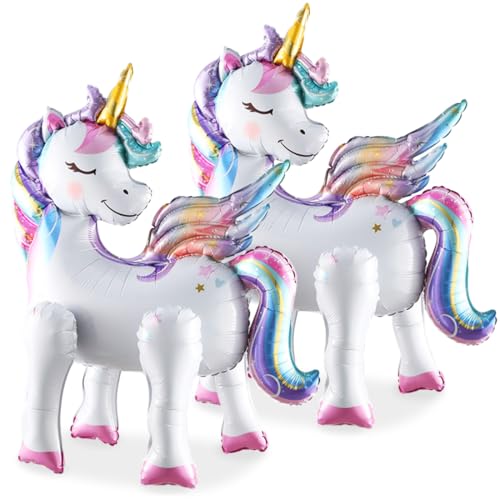 2 Stück Einhorn Folienballon, 3D Folienballon Einhorn Stehend, Einhorn Luftballons mit Beinen, Einhorn Helium Ballon, Einhorn Deko Kindergeburtstag, Unicorn Deko für Mädchen Kinder Geburtstag Party 2 Stück Einhorn Folienballon, 3D Folienballon Einhorn Stehend, Einhorn Luftballons mit Beinen, Einhorn Helium Ballon, Einhorn Deko Kindergeburtstag, Unicorn Deko für Mädchen Kinder Geburtstag Party von Sprinlot