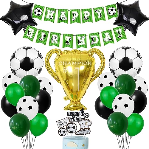 Fussball Geburtstag Deko, Luftballon Geburtstag Grün Fußball Deko, Geburtstagsdeko Jungen Fußball, Fußball Folienballon Champion Trophäe Ballon Set für Fussball Party Kindergeburtstag Fussball Geburtstag Deko, Luftballon Geburtstag Grün Fußball Deko, Geburtstagsdeko Jungen Fußball, Fußball Folienballon Champion Trophäe Ballon Set für Fussball Party Kindergeburtstag von Sprinlot
