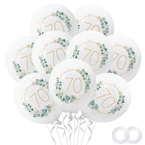 Luftballons 70.Geburtstag Deko Mann Frau, 30 Stück 70. Geburtstagluftballons Weiß, Partydeko zum 70.Geburtstag Ballons, Happy 70th Birthday Geburtstagsballon für Deko 70 Mann Frau von Sprinlot