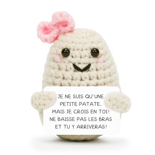 Pocket Hug Positive Kartoffel, Positive Potato Glücksbringer, Kreative Strickwolle Kartoffel Puppe mit Positiver Energiekarte, Mutmacher Glücksbringer Prüfung Geschenk für Beste Freund Frauen Home-27 Pocket Hug Positive Kartoffel, Positive Potato Glücksbringer, Kreative Strickwolle Kartoffel Puppe mit Positiver Energiekarte, Mutmacher Glücksbringer Prüfung Geschenk für Beste Freund Frauen Home-27 von Sprinlot