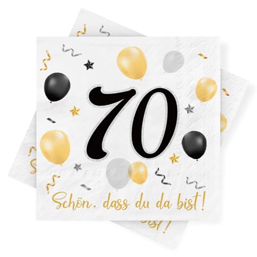 Servietten 70. geburtstag, 30 Stück Schwarze Gold Geburtstags Servietten, Deko 70. Geburtstag Schön, dass Du da bist, 3-Lagig Papierservietten für Mann Frau Geburtstag Feier Jubiläum Tischdekoration Servietten 70. geburtstag, 30 Stück Schwarze Gold Geburtstags Servietten, Deko 70. Geburtstag Schön, dass Du da bist, 3-Lagig Papierservietten für Mann Frau Geburtstag Feier Jubiläum Tischdekoration von Sprinlot