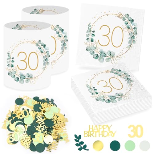 Sprinlot 20 Stück 30. Geburtstag Deko Servietten + 12 Stück Windlicht Tischdeko 30 Geburtstag + Eukalyptus Konfetti Tischdeko Grün Deko 30 Geburtstag Frau, Geschenke zum 30 Geburtstag Frau Mann Sprinlot 20 Stück 30. Geburtstag Deko Servietten + 12 Stück Windlicht Tischdeko 30 Geburtstag + Eukalyptus Konfetti Tischdeko Grün Deko 30 Geburtstag Frau, Geschenke zum 30 Geburtstag Frau Mann von Sprinlot