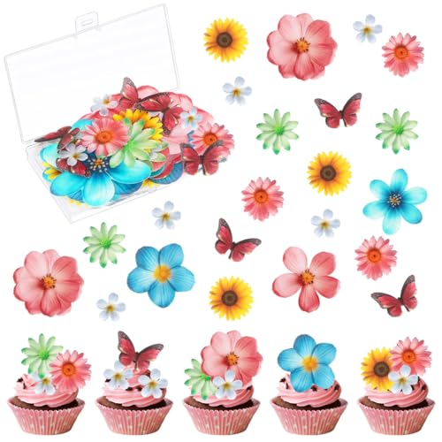 Sprinlot 55 Stück Blumen Papier Tortendeko, Bunt Blumen für Torte, Papierblumen Kuchendeko, Cupcake Deko für Hochzeit Hawaii Aloha Summer Theme Party Sprinlot 55 Stück Blumen Papier Tortendeko, Bunt Blumen für Torte, Papierblumen Kuchendeko, Cupcake Deko für Hochzeit Hawaii Aloha Summer Theme Party von Sprinlot