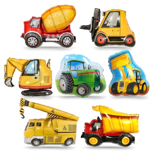 7 Stück Bagger Folienballon, XXL Bulldozer Ballon, Gabelstapler Luftballons, Traktor Riesenballon, Konstruktion Helium Ballon für Jungen Baustelle Geburtstag Abschluss Deko 7 Stück Bagger Folienballon, XXL Bulldozer Ballon, Gabelstapler Luftballons, Traktor Riesenballon, Konstruktion Helium Ballon für Jungen Baustelle Geburtstag Abschluss Deko von Sprinlot