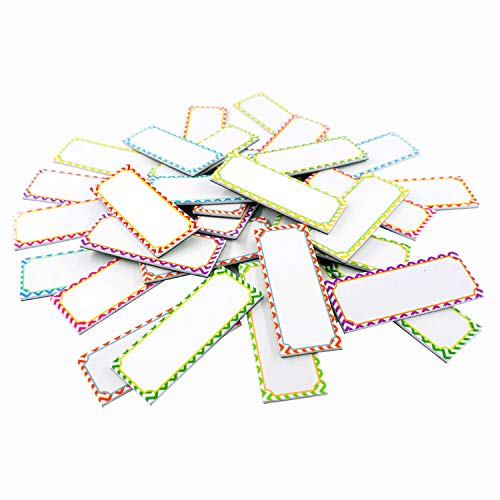 32 Stücke Magnetisch Trocken Löschen Etiketten Namensschild Tags Flexible Magnetisch Etiketten Aufkleber für Whiteboards Kühlschrank Handwerk, 8 Farben, 8 cm x 3 cm von SpriteGru