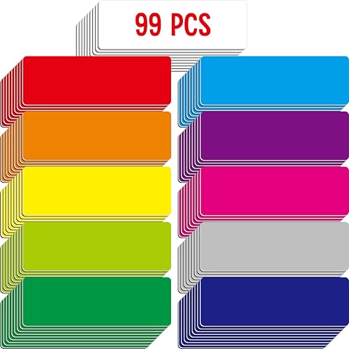 99 Stück Magnetische Namensschilder, Trockenlöschbare Wiederverwendbare Neon-Namenssticker Regenbogenrahmen in 11 Farben für Whiteboards Schließfächer Kühlschrank Schule Büro Zuhause (2,5cm x 7,6cm) von SpriteGru