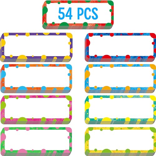 Magnetische Bunte Etiketten, 54 STK. Trocken Abwischbare Wiederverwendbare Neon Namensschild Aufkleber Farbpunktrahmen in 9 Designs für Whiteboards, Spinde, Kühlschränke, Schule, Büro, Zuhause Magnetische Bunte Etiketten, 54 STK. Trocken Abwischbare Wiederverwendbare Neon Namensschild Aufkleber Farbpunktrahmen in 9 Designs für Whiteboards, Spinde, Kühlschränke, Schule, Büro, Zuhause von SpriteGru