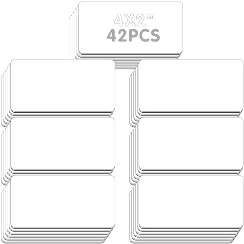 Magnetisches Namensschild, 42 Stück trocken abwischbare, wiederverwendbare, leere Namensaufkleber, weiße, wiederverwendbare Magnete für Whiteboards, Schließfächer, Kühlschränke, Schulen und Zuhause von SpriteGru