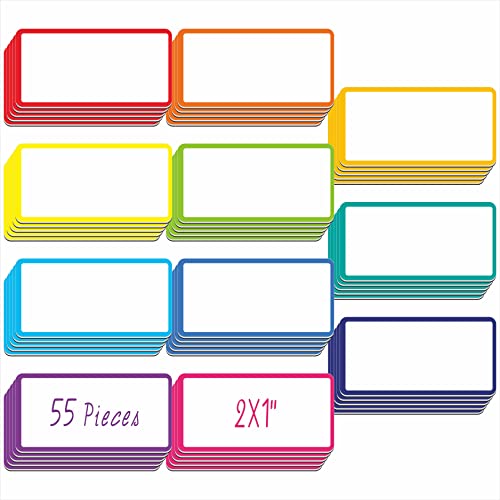 Magnetisches Namensschild-Etikett, trocken abwischbar, wiederverwendbar, Neon-Namensaufkleber, Rahmen in 11 Farben, für Whiteboards, Schließfächer, Kühlschrank, Schule, Büro, Zuhause (jeweils 5,1 x Magnetisches Namensschild-Etikett, trocken abwischbar, wiederverwendbar, Neon-Namensaufkleber, Rahmen in 11 Farben, für Whiteboards, Schließfächer, Kühlschrank, Schule, Büro, Zuhause (jeweils 5,1 x von SpriteGru