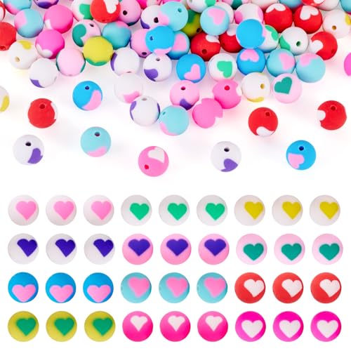 Spritewelry 100 Stück 10 mm Polymer-Ton-Perlen, rund, Herzmuster, Heishi-Abstandshalter, zufällige Farbe für DIY-Schmuck, Halsketten, Armbänder, Ohrringe, 100 Stück Spritewelry 100 Stück 10 mm Polymer-Ton-Perlen, rund, Herzmuster, Heishi-Abstandshalter, zufällige Farbe für DIY-Schmuck, Halsketten, Armbänder, Ohrringe, 100 Stück von Spritewelry