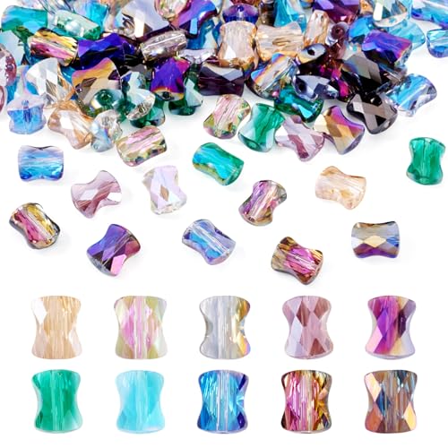 Spritewelry 100 Stück Bambus-Stäbchen-Perlen, galvanisiert, Glasperlen, Tube, AB-Farbe, facettiert, Bambus, Gelenkform, Kristall-Abstandshalter für Schmuckherstellung, Armband, DIY, Schlüsselanhänger Spritewelry 100 Stück Bambus-Stäbchen-Perlen, galvanisiert, Glasperlen, Tube, AB-Farbe, facettiert, Bambus, Gelenkform, Kristall-Abstandshalter für Schmuckherstellung, Armband, DIY, Schlüsselanhänger von Spritewelry