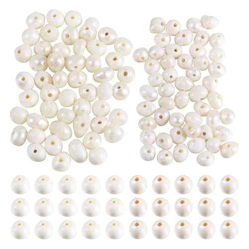 Spritewelry 100 Stück natürliche Süßwasser-Zuchtperlen, Kartoffelmuscheln, lose Abstandshalter-Perlen für DIY-Armbänder, Halsketten, Ohrringe, Schmuckherstellung von Spritewelry